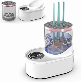 Makeup Brush Cleaner - 3 in 1 Electric Makeup Brush Cleaner Machine with Makeup Brush Dryer, Automatic Makeup Brush Cleaner, Multi-Hour Drying Settings, Thorough Cleaning, for All Makeup Brush Types