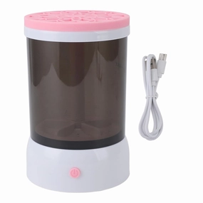 Makeup Brush Cleaner Machine USB Visible Quick Dry Automatic Portable Electric Cosmetic Supplies Cleaner for All Size Makeup Brushes Makeup Brush Tools(Pink)