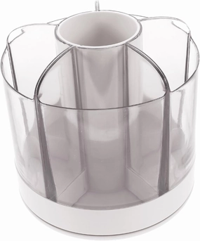 Makeup Brush Holder Rotating Makeup Organizer for Lipsticks Eyeshadows Brushes Dustproof Cosmetic Storage Case Mountain for Vanity Bathroom Storage