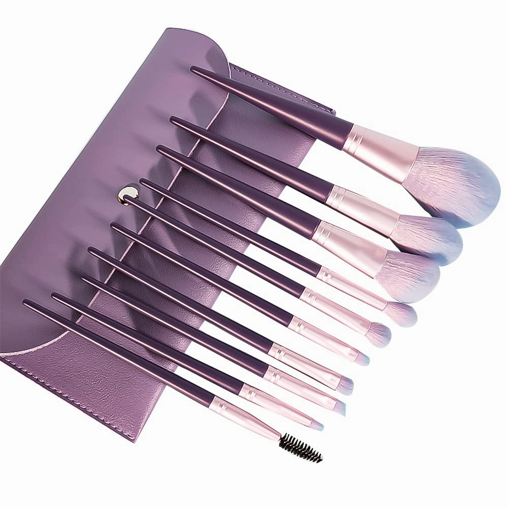 Makeup Brush Set 10pcs Premium Synthetic Makeup Brushes，Fantasy Purple Professional Make up Brush Kit Foundation Powder Blush Eyeshadow Eyebrow Contour Concealer Makeup Brushes Set with Case 47