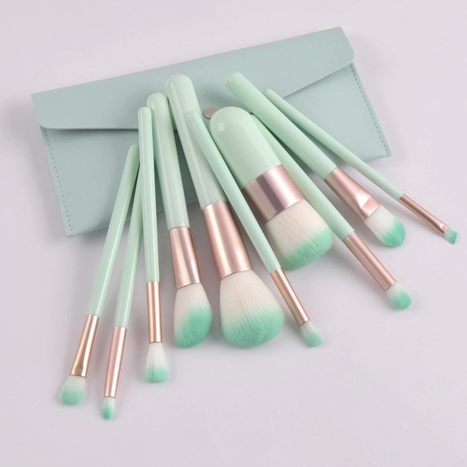 Makeup Brush Set Soft Synthetic Brush Powder Beauty Advanced Makeup Makeup Makeup Set Eyeshadow Brush Portable Foundation Makeup Beginner Brush Set Brush Dip Brush(Green)