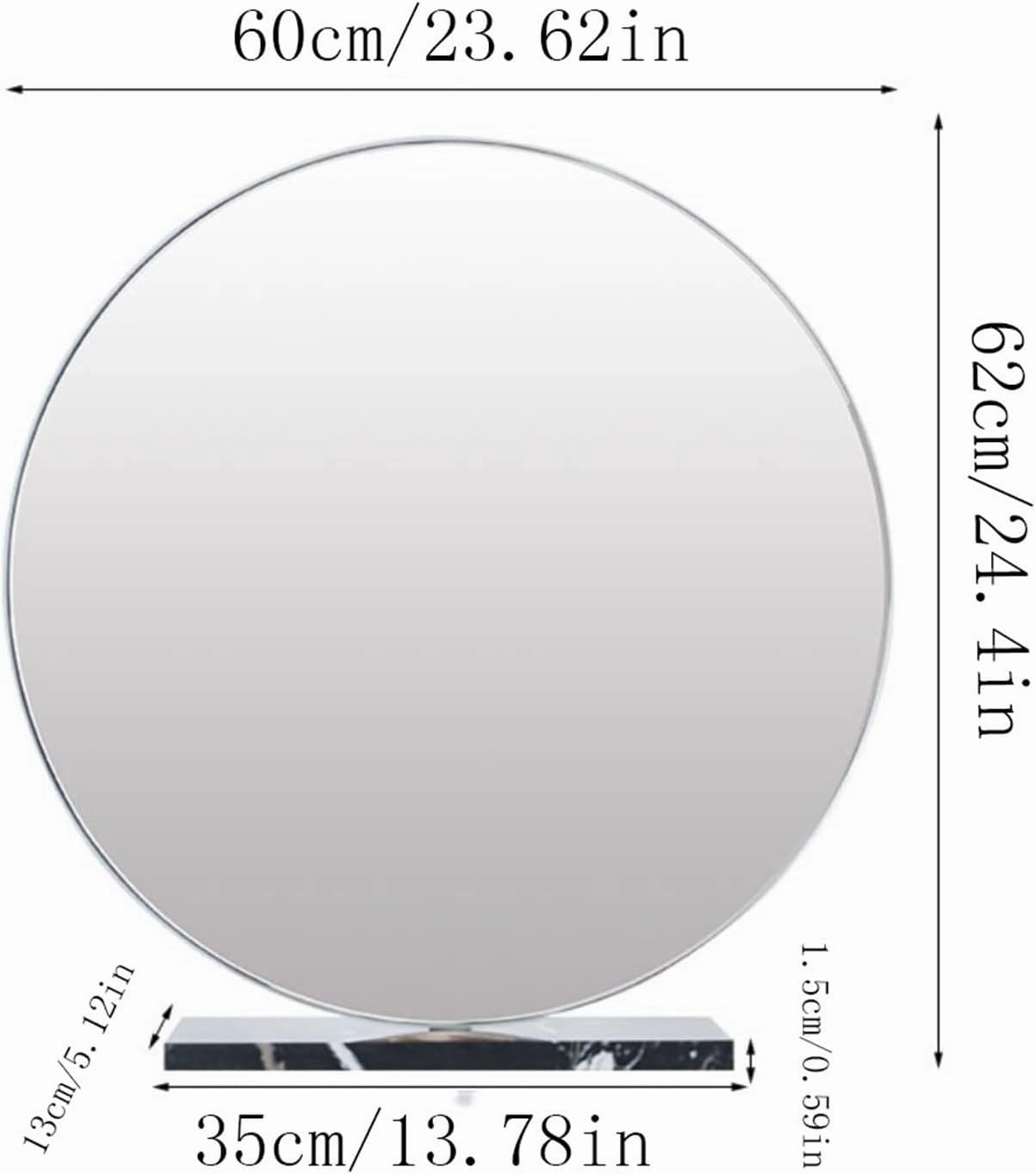 Makeup Mirror Desktop Makeup Mirror Beauty Makeup Mirror Simple Vanity Mirror Large Desktop Mirror Modern High-Definition Mirror Beauty Mirror(White,Large)