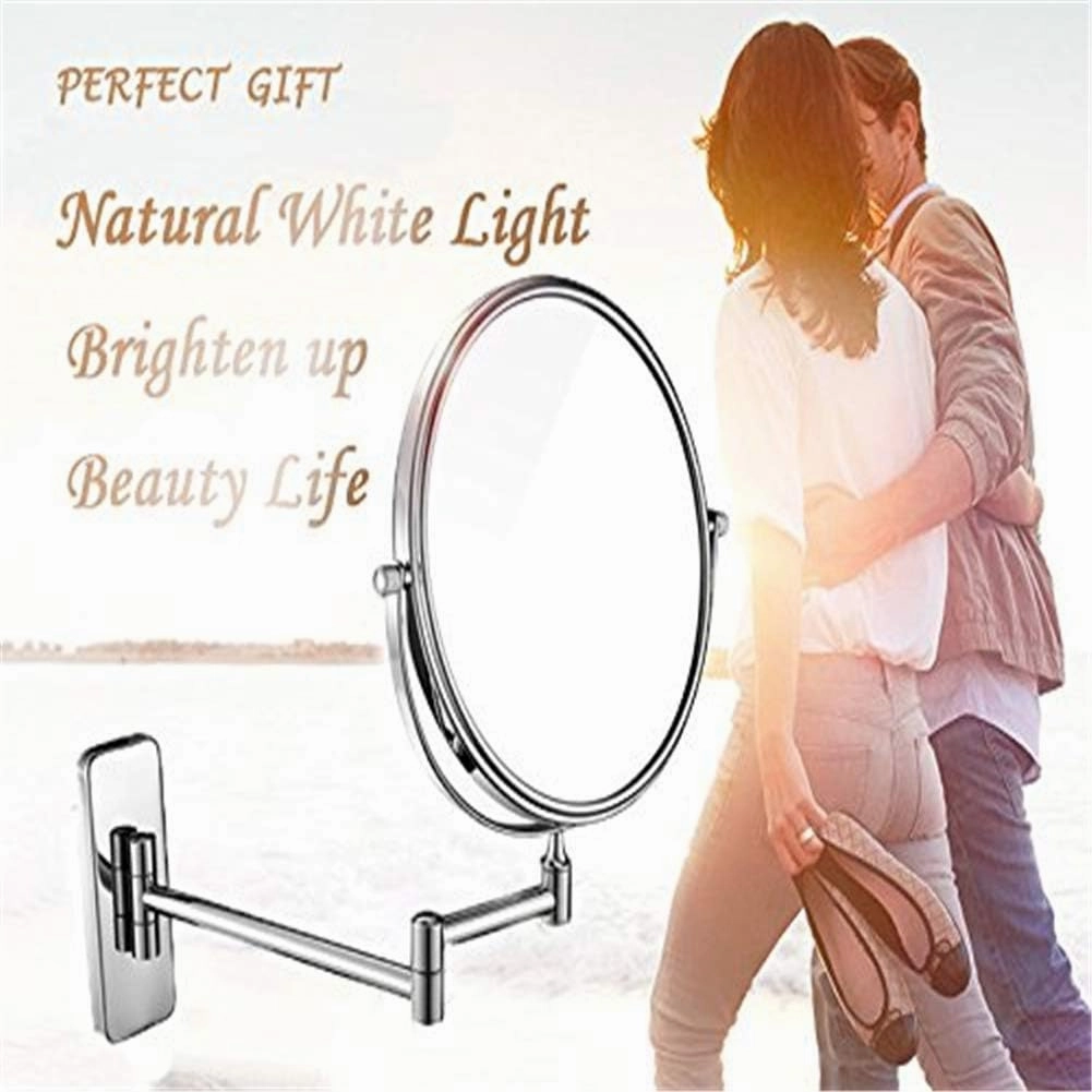 Makeup Mirror Double Sided 3X Magnification Extendable Bathroom Mirror Swivel Folding Round Shape Cosmeticty Mirror