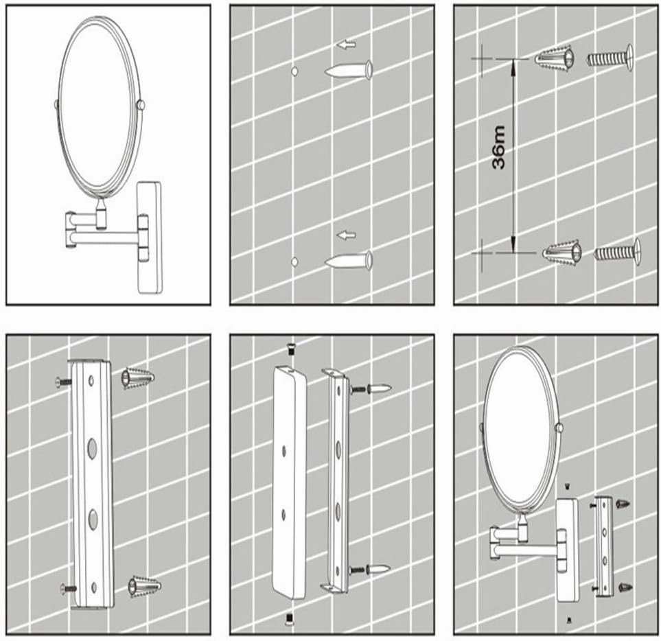 Makeup Mirror Double Sided 3X Magnification Extendable Bathroom Mirror Swivel Folding Round Shape Cosmeticty Mirror