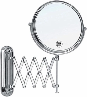 Makeup Mirror Double Sided with 10X Magnification, Double-Sided Swivel, 8'' Two-Sided Bathroom Vanity Mirror