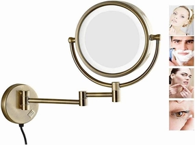 Makeup Mirror Vanity Mirror Magnification Double Sided Cosmetic Mirror Extendable Bathroom Mirror for Hotel Bathroom(5X)