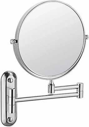 Makeup Mirror Wall Mounted, Magnifier 10x Round Makeup Mirror, 360 Rotation Double-Sided Makeup Mirror, for Makeup, Shaving (Color : Silver White)
