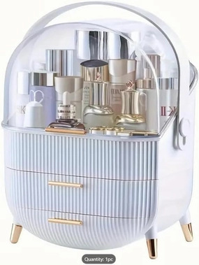 Makeup Organizer Countertop Egg Shape (Oval) Portable Vanity Cosmetics Makeup Brush Holder Beauty Organizers and Storage