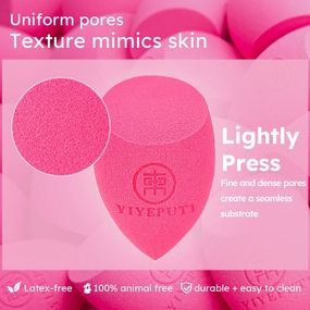 Makeup Sponge & Powder Puff Set, Latex-free,with Travel Toiletry Bag, Makeup Blender Sponges Blends Liquid Foundations&Creams,Triangle Powder Puff for Loose&Powders