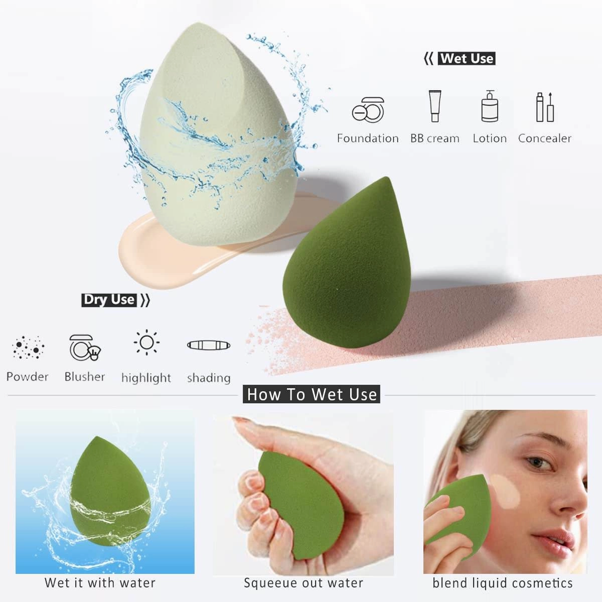 Makeup Sponge With Holder Set