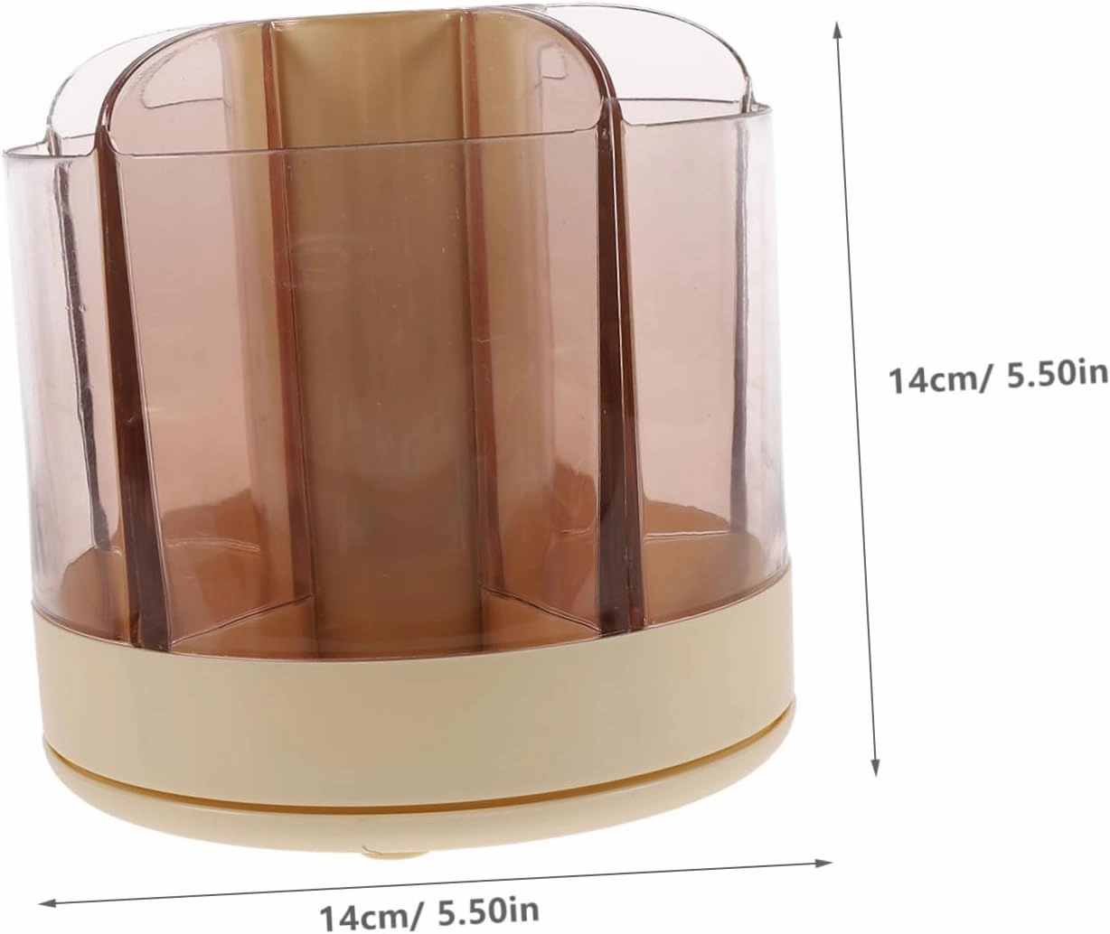 Makeup Storage Organizer Compartments Rotating Cosmetic Brush Holder for Vanity and Space-saving Makeup Case Lemon for Home