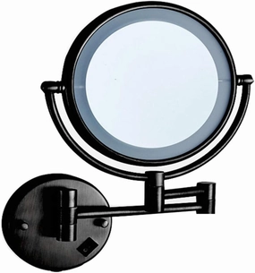 Makeup Vanity Mirror,Two-Sided Wall Mounted Beauty Mirror 3X Magnification Bathroom Mirror 360° Swivel Extendable Cosmetic Mirror,Black (Silver 8inch)