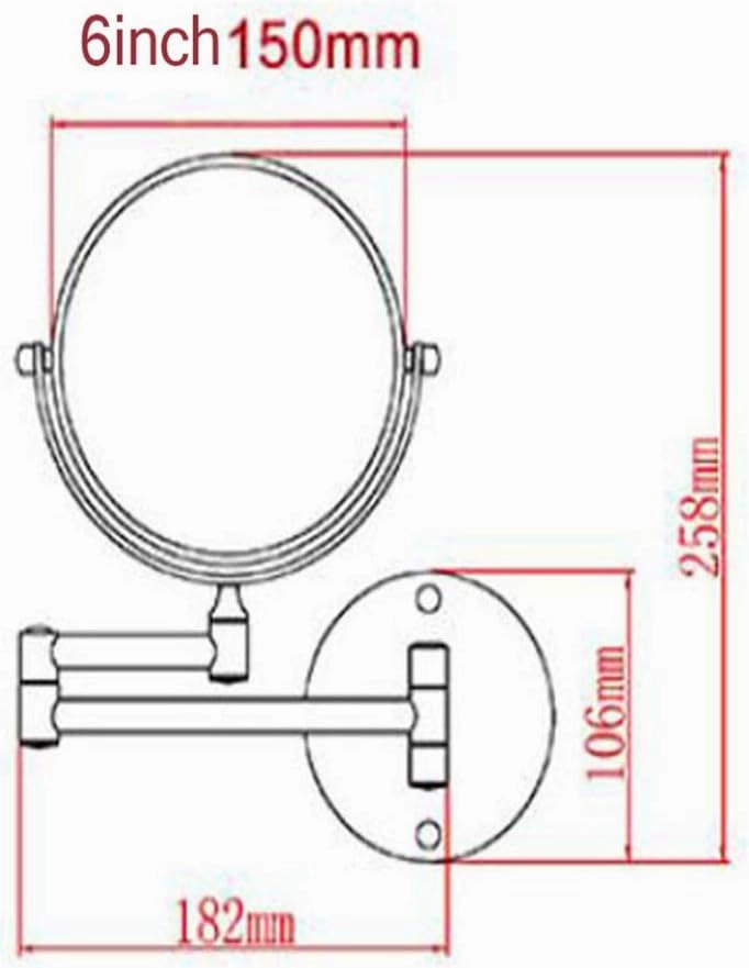 Makeup Vanity Mirror,Two-Sided Wall Mounted Beauty Mirror Multiple Magnification Bathroom Mirror 360°Swivel Extendable Cosmetic Mirror 6inch,Silver(7X)
