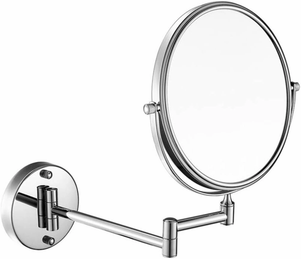 Makeup Vanity Mirror,Two-Sided Wall Mounted Beauty Mirror Multiple Magnification Bathroom Mirror 360°Swivel Extendable Cosmetic Mirror 6inch,Silver(7X)