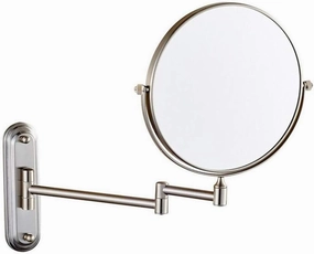 Makeup Vanity Mirror,Two-Sided Wall Mounted Beauty Mirror Multiple Magnification Bathroom Mirror 360°Swivel Extendable Cosmetic Mirror 6inch,Silver(Nickel,10x)