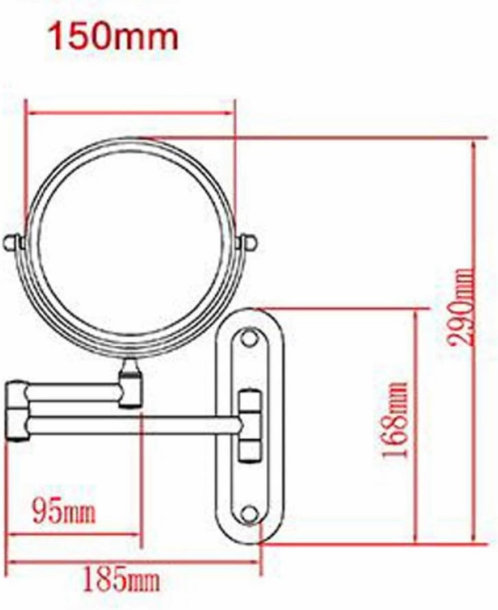 Makeup Vanity Mirror,Two-Sided Wall Mounted Beauty Mirror Multiple Magnification Bathroom Mirror 360°Swivel Extendable Cosmetic Mirror 6inch,Silver(Nickel,10x)