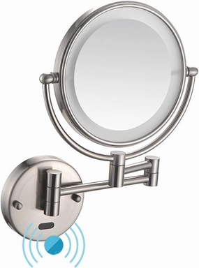 Makeup Vanity Mirror with Magnification 8 Inch Double-Sided 1X/10X Magnifying Light Up Mirror 360 ° Swivel Wall-Mounted Cosmetic Mirror Rose Gold Plug-in(Nickel,PlugIn)