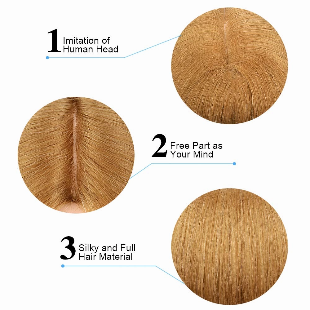 Mannequin Head with 60% Human Hair, TopDirect 20" Blonde Real Hair Cosmetology Mannequin Head Hair Styling Hairdressing Practice Training Doll Heads with Clamp Holder and Tools