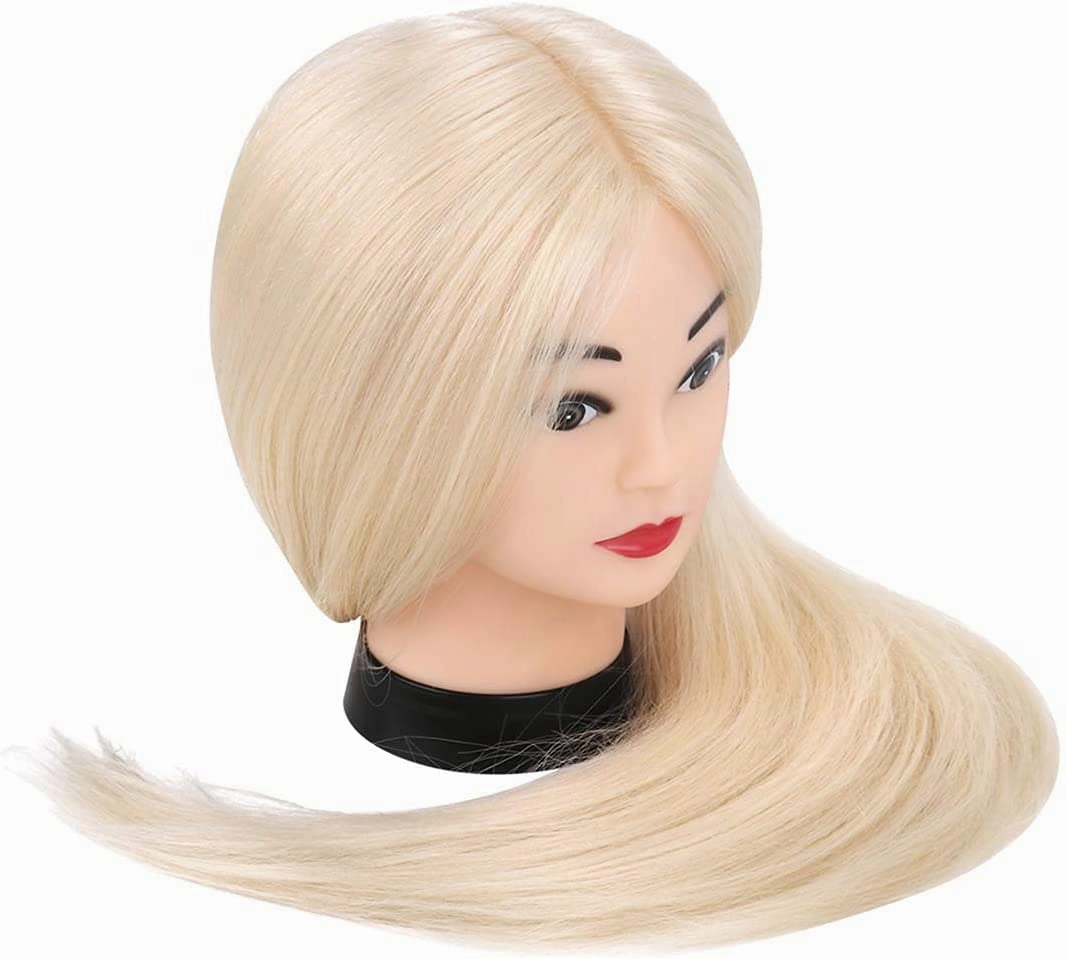 Mannequin Head with 80% Real Hair, TopDirect 24" Blonde Hair Styling Hairdressing Cosmetology Mannequin Manikin Training Practice Head with Clamp and Tools