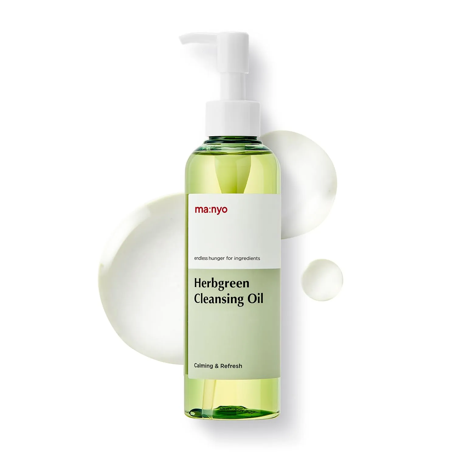 ma:nyo Herb Green Cleansing Oil 6.7 fl oz (200ml) Korean Facial Cleanser, Daily Makeup Remover for Women, Effective Cleansing Without Clogging Pores, with Artemisa, Tea Tree