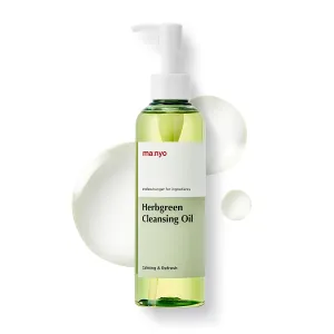 ma:nyo Herb Green Cleansing Oil 6.7 fl oz (200ml) Korean Facial Cleanser, Daily Makeup Remover for Women, Effective Cleansing Without Clogging Pores, with Artemisa, Tea Tree