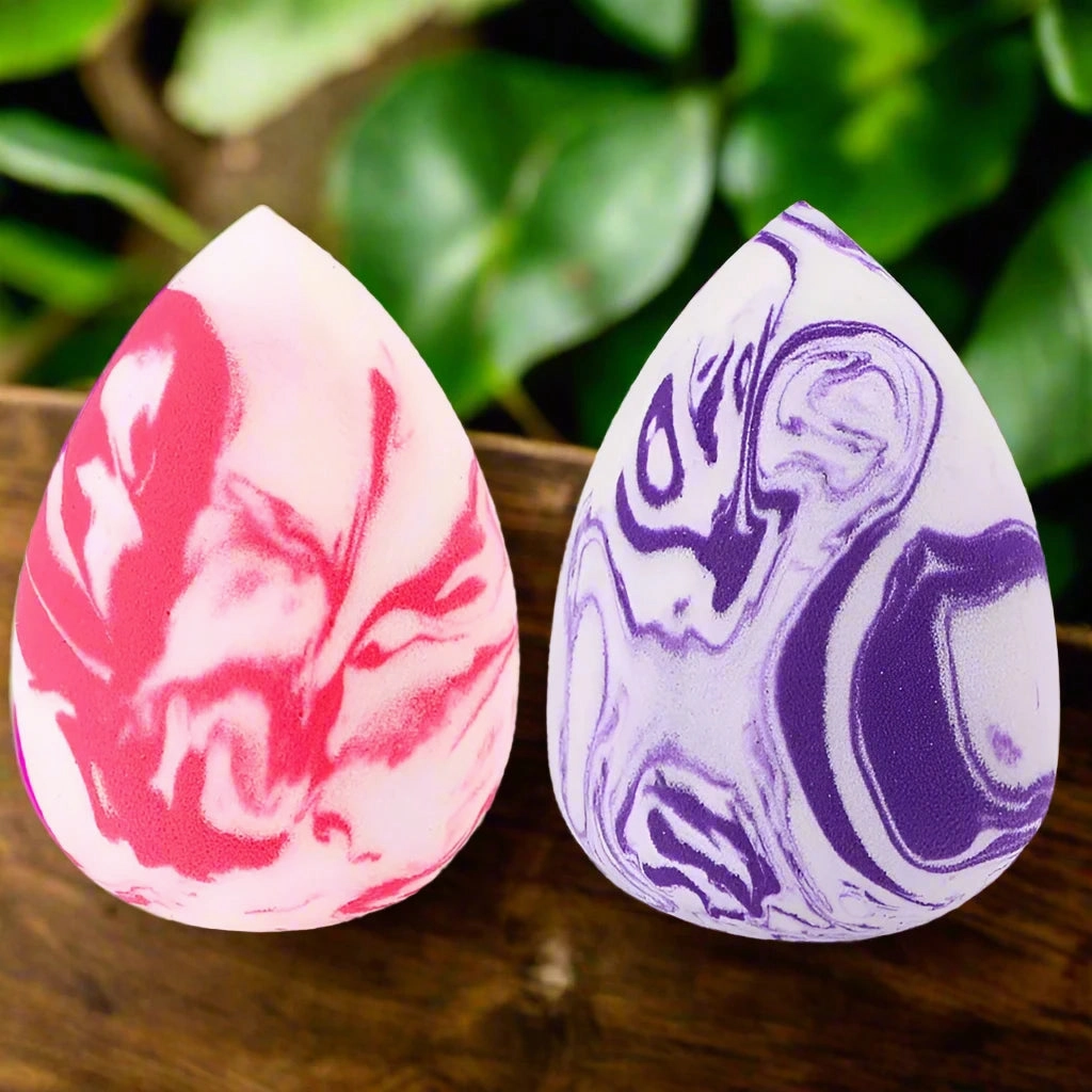 Marbling Water-Drop Shape Makeup Sponge for Flawless Foundation, Concealer & Blush Application
