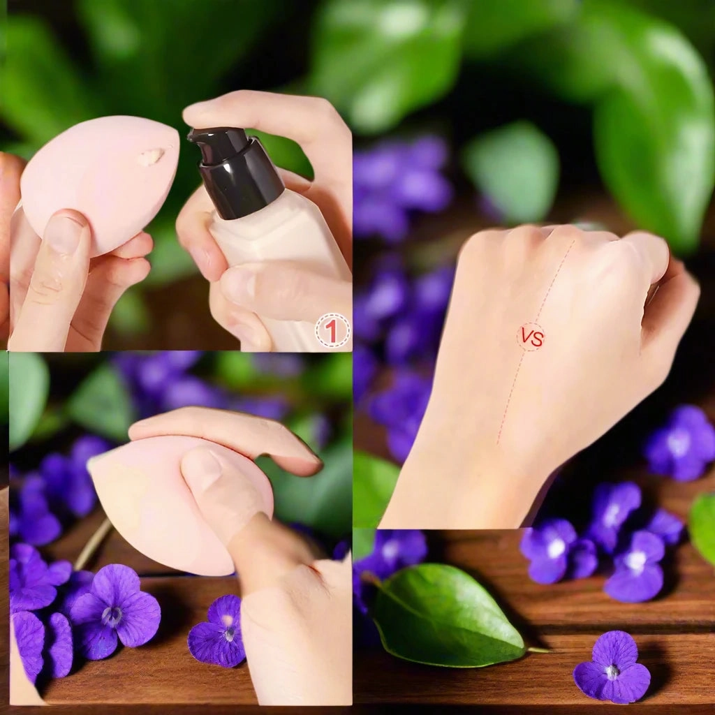 Marbling Water-Drop Shape Makeup Sponge for Flawless Foundation, Concealer & Blush Application