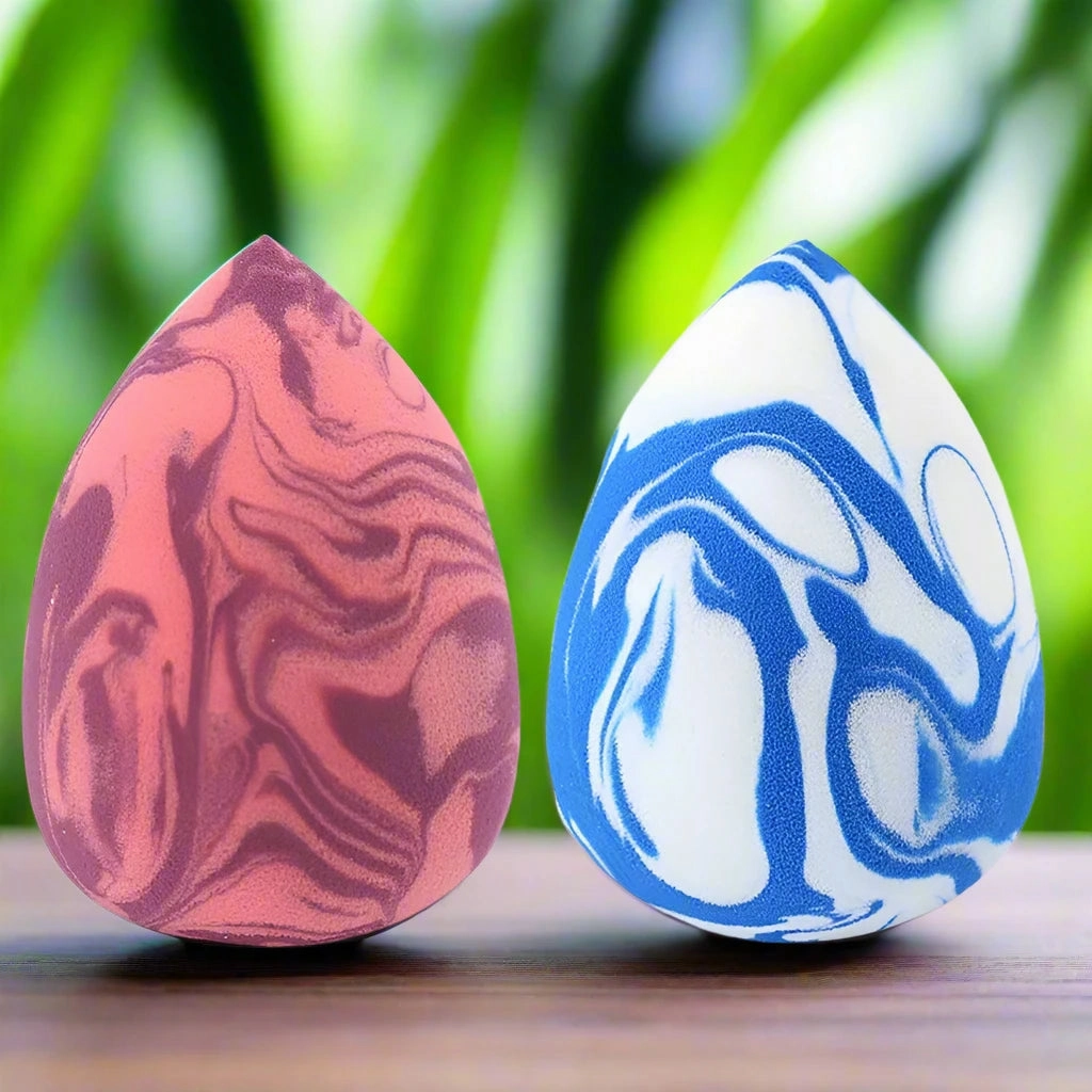 Marbling Water-Drop Shape Makeup Sponge for Flawless Foundation, Concealer & Blush Application