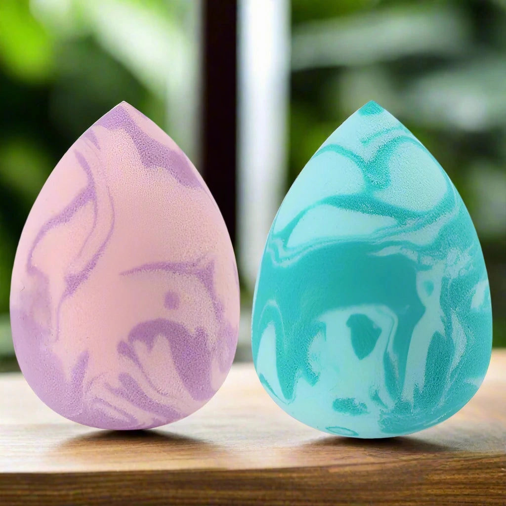 Marbling Water-Drop Shape Makeup Sponge for Flawless Foundation, Concealer & Blush Application