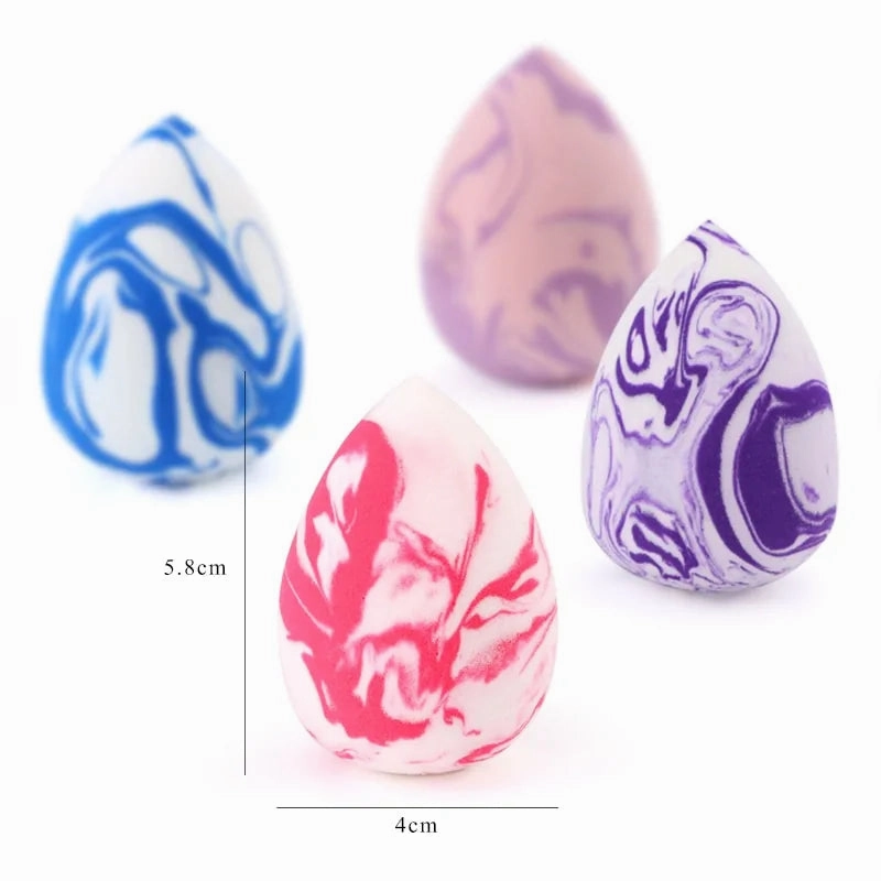 Marbling Water-Drop Shape Makeup Sponge for Flawless Foundation, Concealer & Blush Application