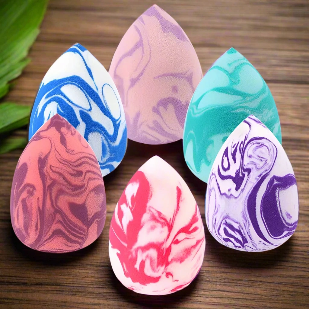 Marbling Water-Drop Shape Makeup Sponge for Flawless Foundation, Concealer & Blush Application