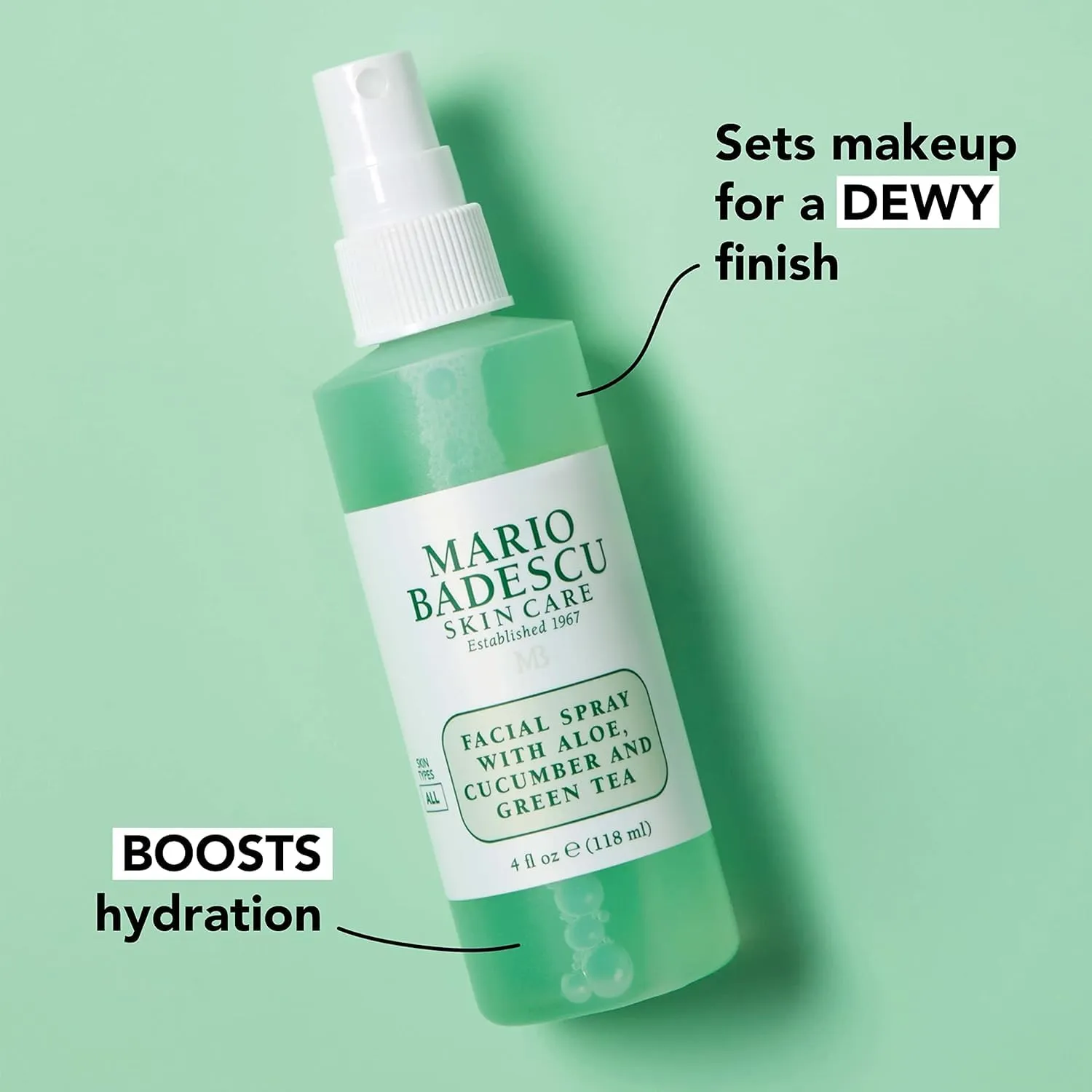 Mario Badescu Facial Spray with Aloe, Herbs and Rose Water for All Skin Types, Face Mist that Hydrates, Rejuvenates & Clarifies