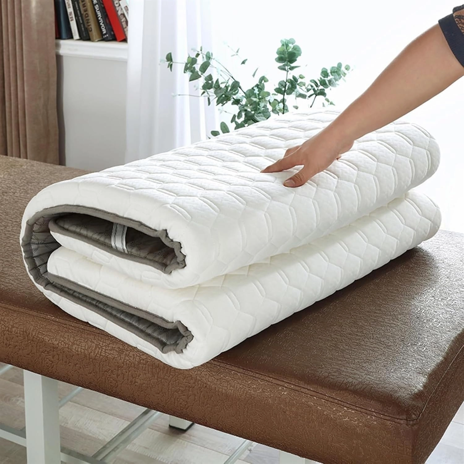 Massage Table Topper,High Density Foam Lash Bed Cushion with Breathe Hole,Non-Slip Square/Round/Trapezoidal Topper for Beauty Salon Tattoo Spa Bed(5cm/2.0in,R 70x180cm)