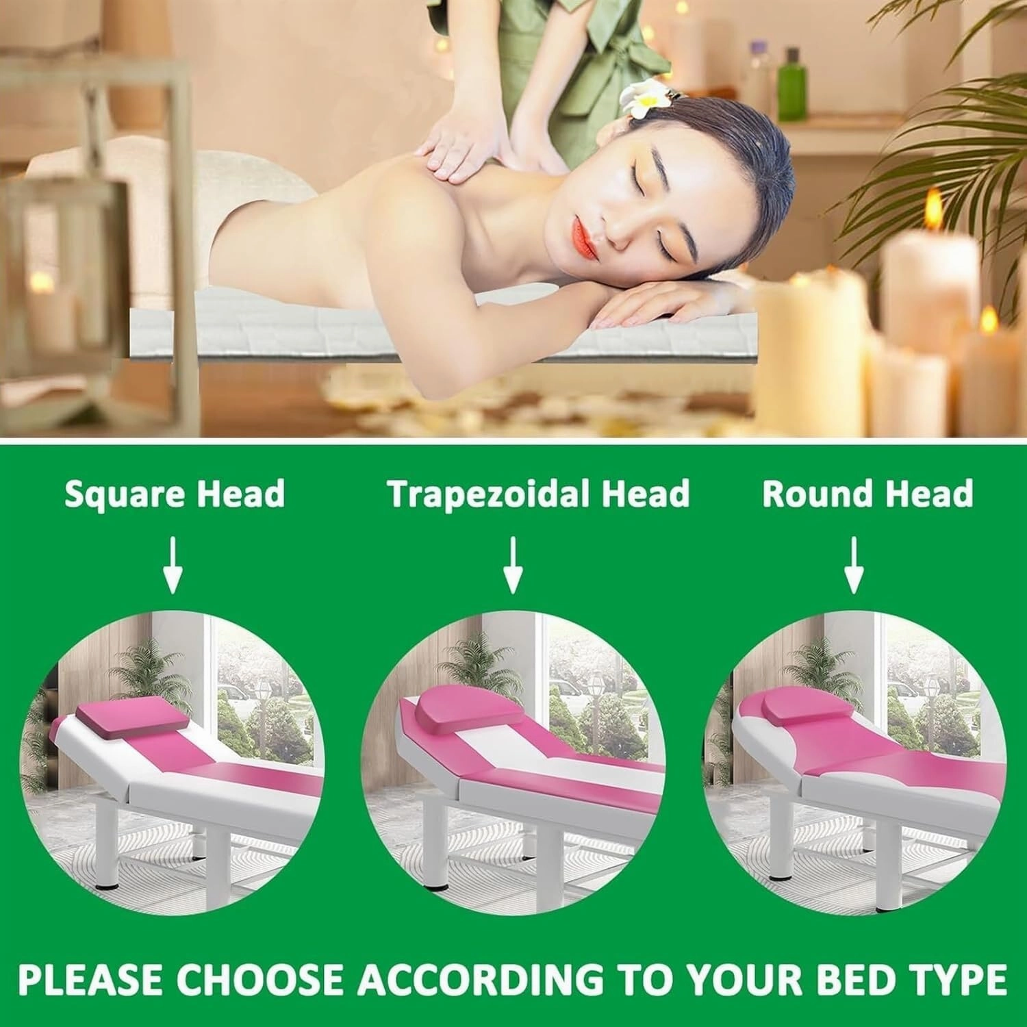 Massage Table Topper,High Density Foam Lash Bed Cushion with Breathe Hole,Non-Slip Square/Round/Trapezoidal Topper for Beauty Salon Tattoo Spa Bed(5cm/2.0in,R 70x180cm)
