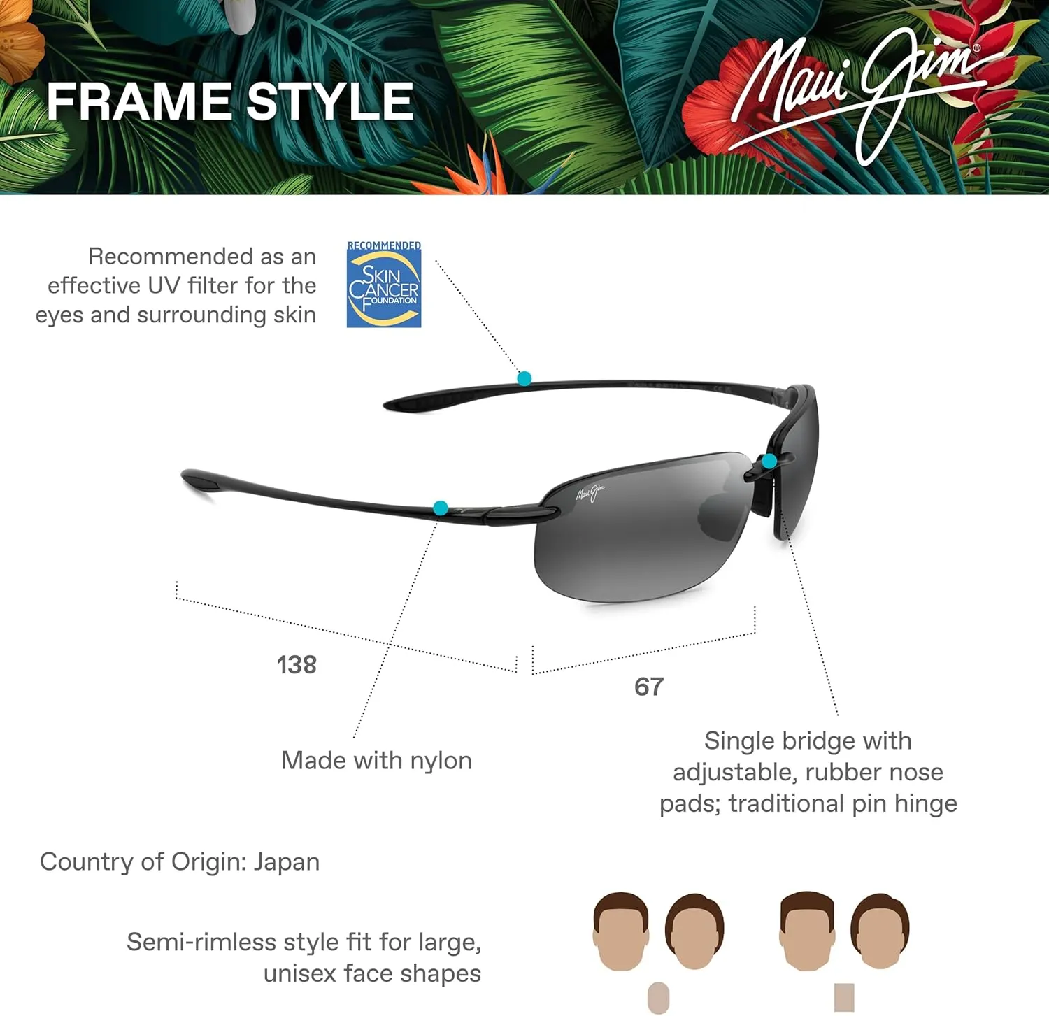 Maui Jim Hookipa XLarge Oval Sunglasses