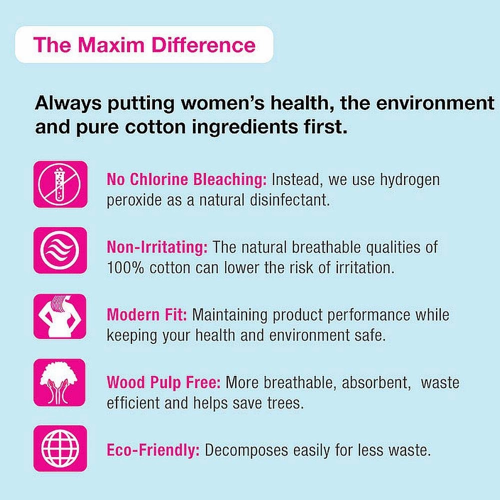 Maxim® Organic Cotton Facial Wipes 2*Makeup Remover (3 Packs)
