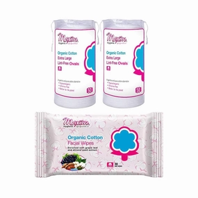 Maxim® Organic Cotton Facial Wipes 2*Makeup Remover (3 Packs)