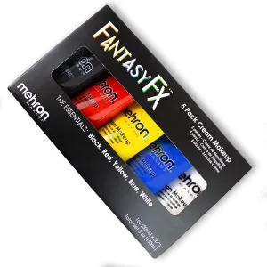 Mehron Makeup Fantasy FX Cream Makeup - 5 Pack Essential Kit - Water Based Face & Body Paint, 1