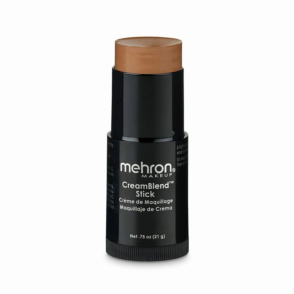Mehron Makeup CreamBlend Stick | Face Paint, Body Paint, & Foundation Cream Makeup | Body Paint Stick Perfect for Halloween Makeup .75 oz (21 g) (Medium Dark 2)