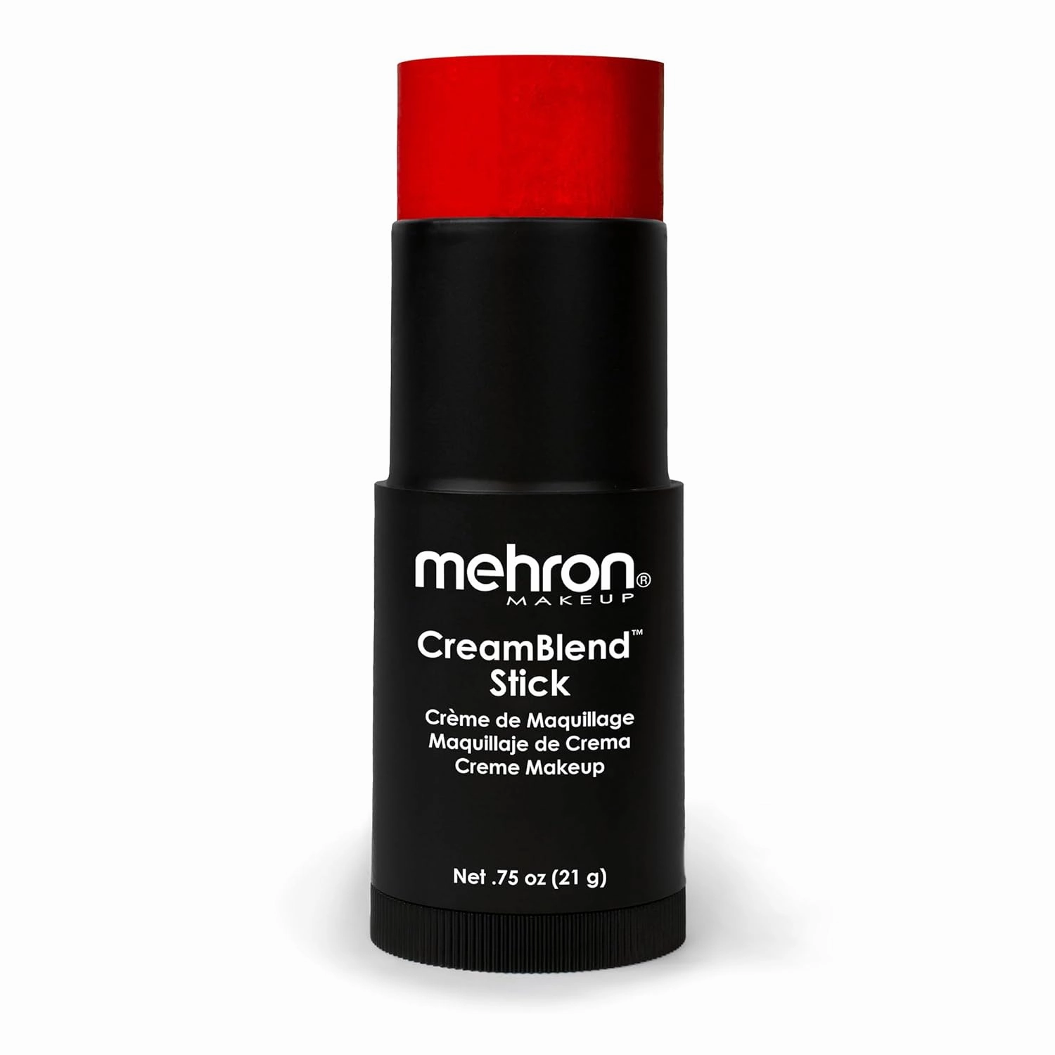 Mehron Makeup CreamBlend Stick | Face Paint, Body Paint, & Foundation Cream Makeup | Perfect for Halloween .75 oz (21 g) (Red)