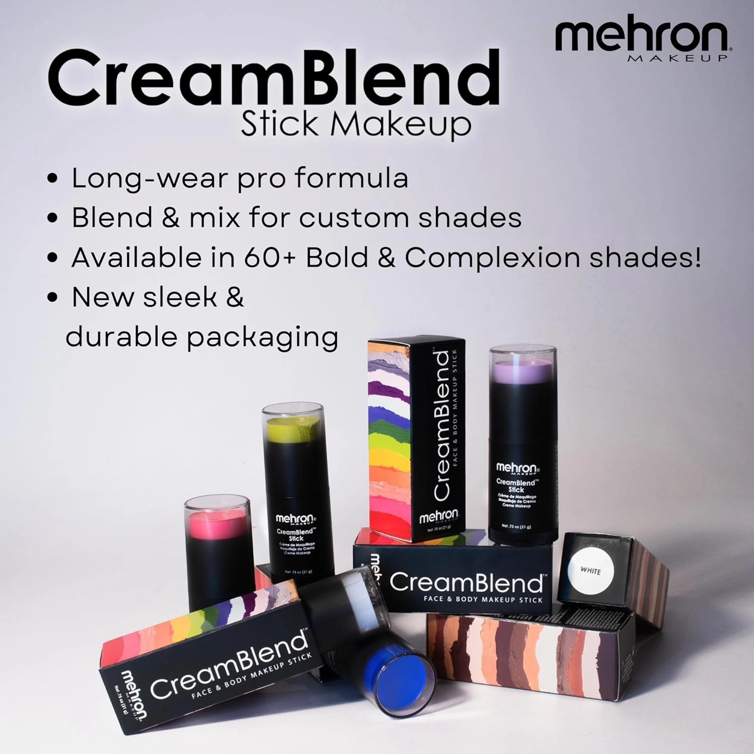 Mehron Makeup CreamBlend Stick | Face Paint, Body Paint, & Foundation Cream Makeup | Perfect for Halloween .75 oz (21 g) (Red)