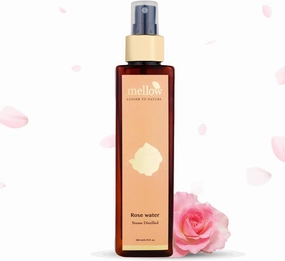 Mellow Rose Water | Gulab Jal for Cleansing & Toning | Facial Mist/Spray | Made Through Steam Distillation | Natural & Organic | Ayush Certified | Paraben Free | All Skin Types | 200 ml