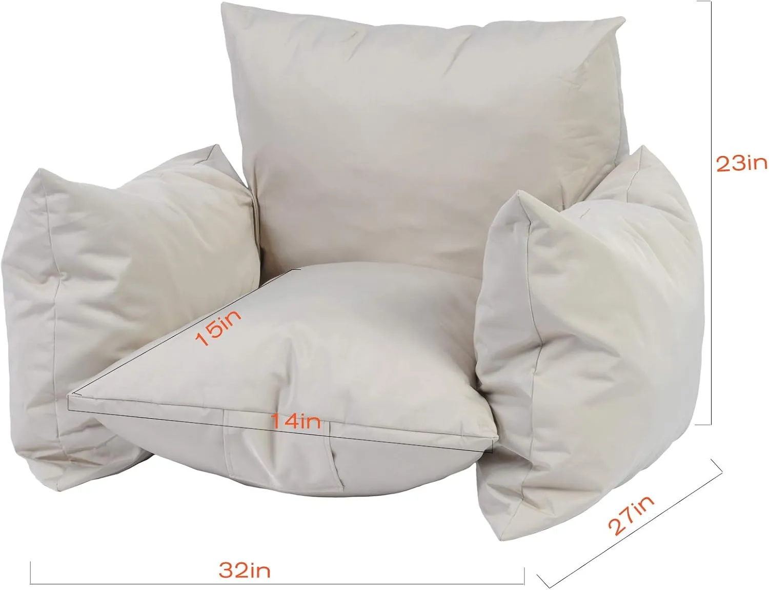 Memory Bean Bag Chair Lazy Couch Lounger Sofa, Creative Style Furniture for Kids, Teens, Adults