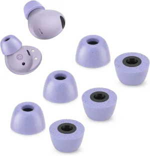 Memory Foam Tips for Samsung Galaxy Buds 2 Pro, No Silicone Eartips Pain, Anti-Slip Replacement Ear Tips, Fit in The Charging Case, Reducing Noise Earbuds, 3 Pairs (Small, Violet)
