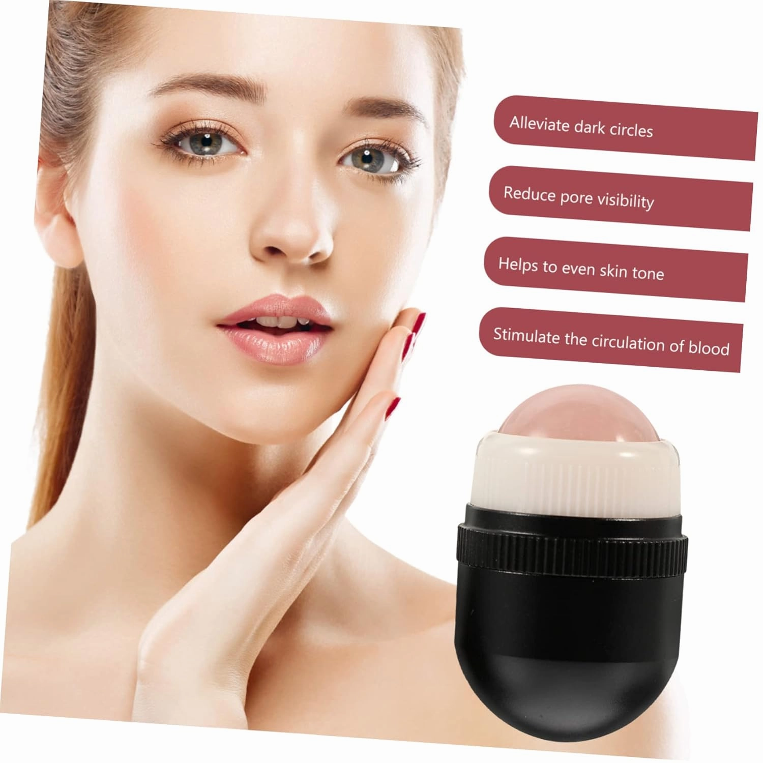 MERRYHAPY 1set Jade Roller for Facial Massage Beauty Eye Massaging Tool for Skin Care Promotes Absorption Relieves Tension Suitable for Face Neck and Eyes Women