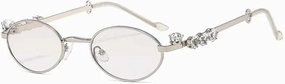 Metal Oval Diamond Sunglasses Women Men Fashion Luxury Travel Street Photography Sunglasses Uv400