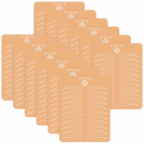 Microblading Supplies 12 Piece Silicone Double Sided Ombre Practice Skin For Eyebrow Tattoos: Permanent Makeup Silicone Skins To Practice Brow Microshading And Powder Brows, Fake Skin Sheets