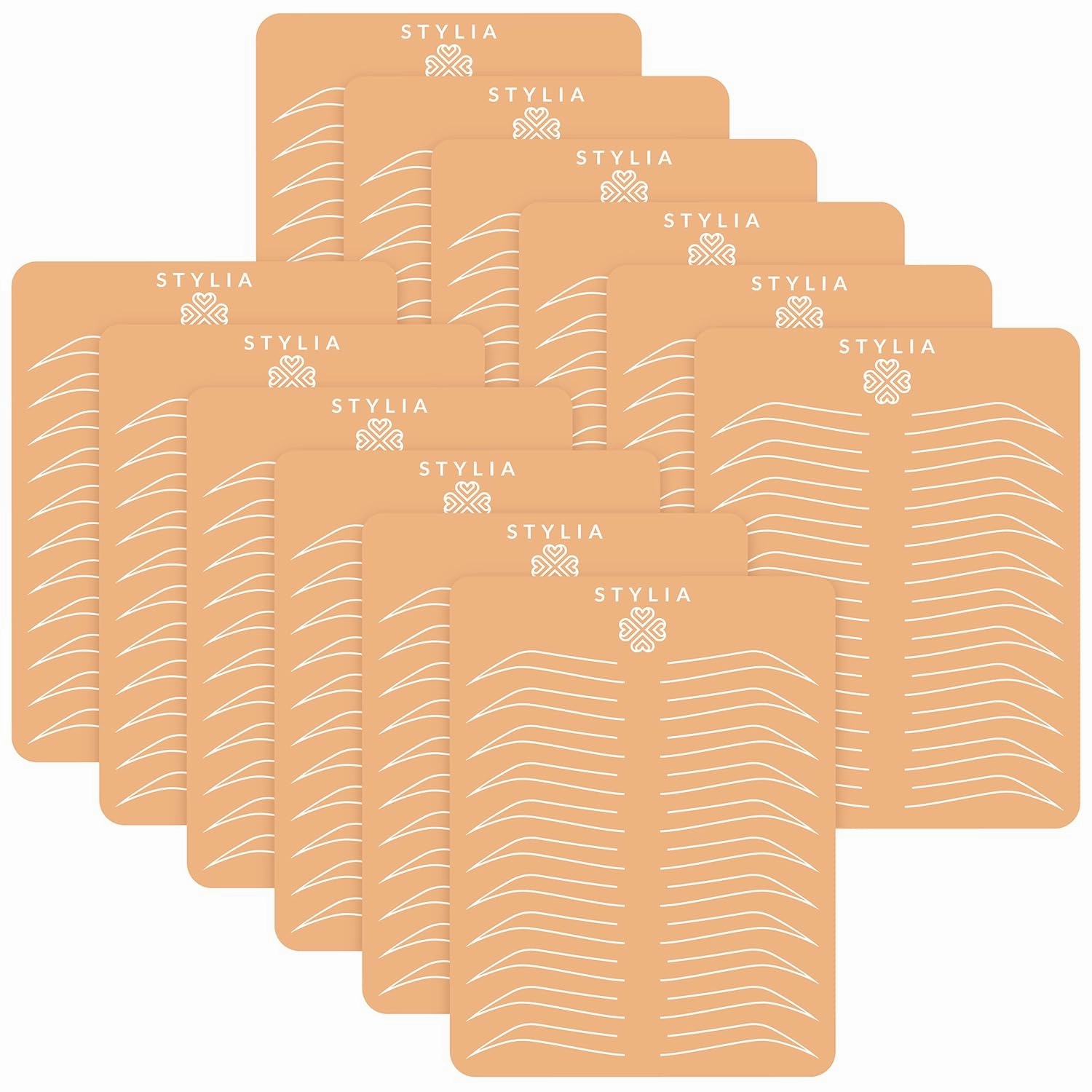 Microblading Supplies 12 Piece Silicone Double Sided Ombre Practice Skin For Eyebrow Tattoos: Permanent Makeup Silicone Skins To Practice Brow Microshading And Powder Brows, Fake Skin Sheets