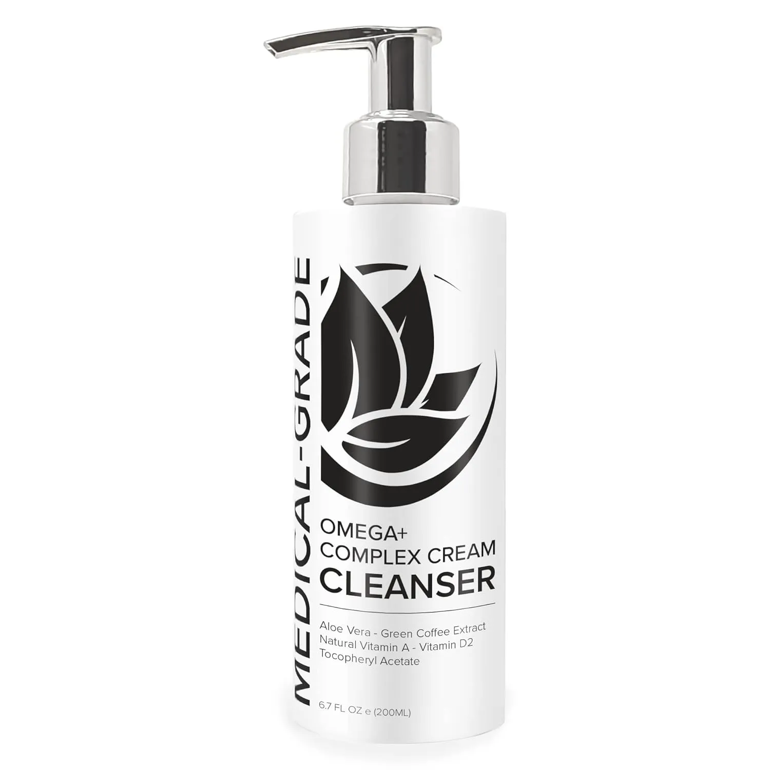 Microderm GLO Omega  Complex Cream Facial Cleanser, Daily Face Wash & Makeup Remover, All Skin Types, Omega 3 & 6, Retinyl, Green Coffee Extract & Aloe Vera, Paraben-Free & Vegan, 6.7 Fl Oz