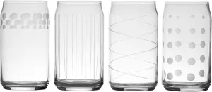Mikasa Cheers Beer Soda Can Shape Glass Set, 18.5-Ounce, Set Of 4, Clear